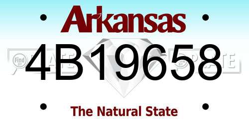 4B19658 Arkansas License Plate