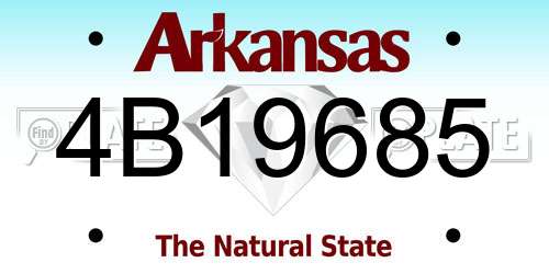 4B19685 Arkansas License Plate
