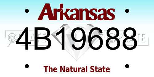 4B19688 Arkansas License Plate