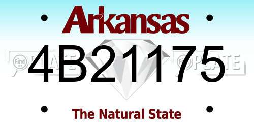 4B21175 Arkansas License Plate