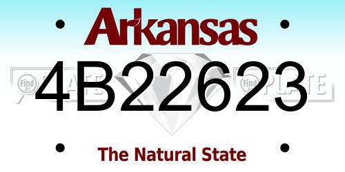 4B22623 Arkansas License Plate