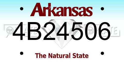 4B24506 Arkansas License Plate
