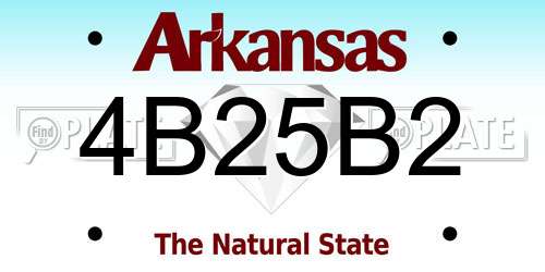 4B25B2 Arkansas License Plate