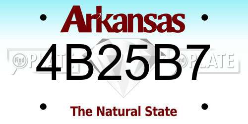 4B25B7 Arkansas License Plate