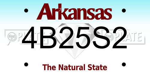 4B25S2 Arkansas License Plate