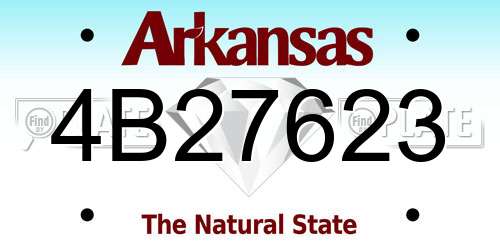 4B27623 Arkansas License Plate