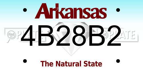 4B28B2 Arkansas License Plate