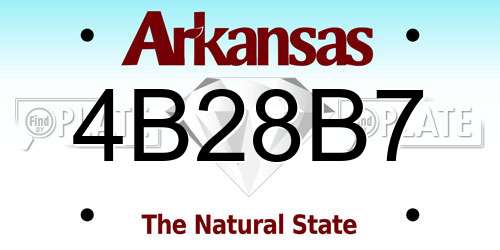 4B28B7 Arkansas License Plate