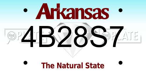 4B28S7 Arkansas License Plate