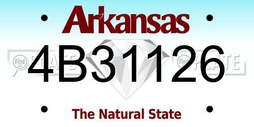 4B31126 Arkansas License Plate