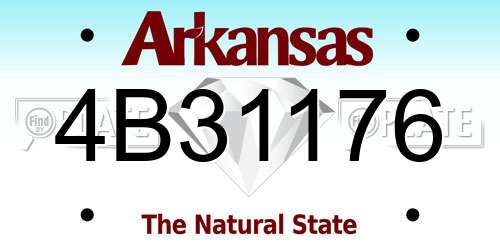 4B31176 Arkansas License Plate