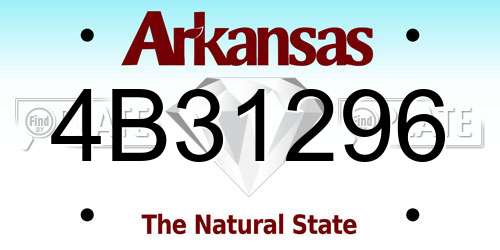 4B31296 Arkansas License Plate