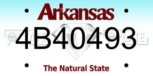4B40493 Arkansas License Plate
