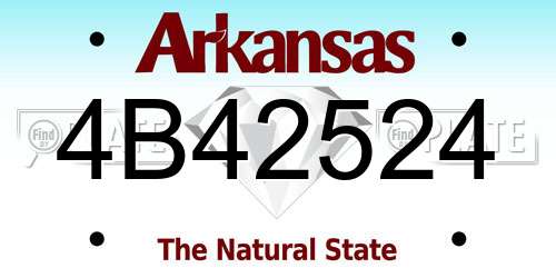 4B42524 Arkansas License Plate