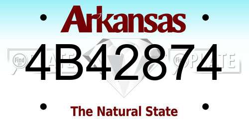 4B42874 Arkansas License Plate