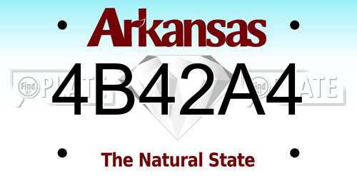 4B42A4 Arkansas License Plate