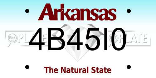 4B45I0 Arkansas License Plate