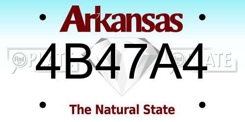 4B47A4 Arkansas License Plate