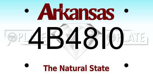 4B48I0 Arkansas License Plate