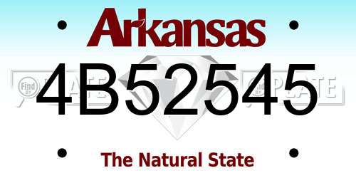 4B52545 Arkansas License Plate