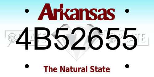 4B52655 Arkansas License Plate
