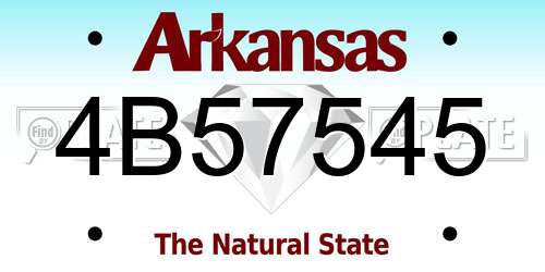 4B57545 Arkansas License Plate