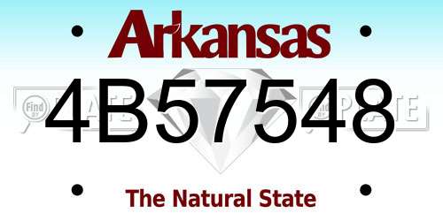 4B57548 Arkansas License Plate