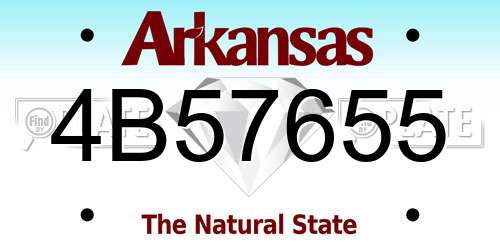 4B57655 Arkansas License Plate