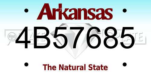 4B57685 Arkansas License Plate