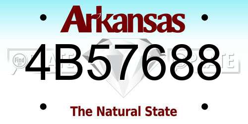 4B57688 Arkansas License Plate