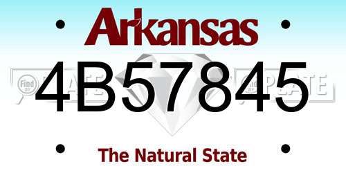 4B57845 Arkansas License Plate