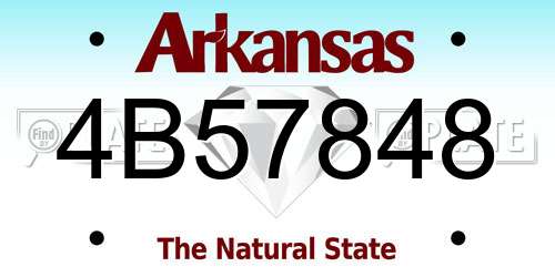 4B57848 Arkansas License Plate