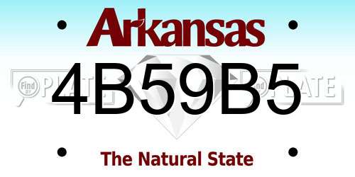 4B59B5 Arkansas License Plate