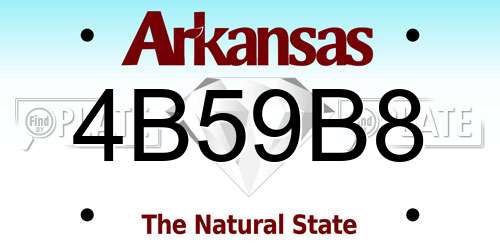 4B59B8 Arkansas License Plate