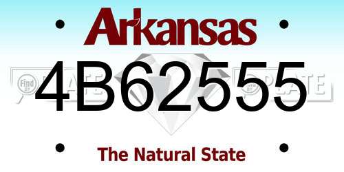 4B62555 Arkansas License Plate