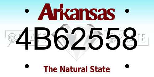 4B62558 Arkansas License Plate