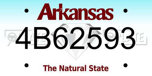 4B62593 Arkansas License Plate