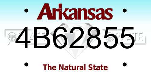 4B62855 Arkansas License Plate