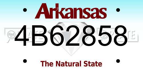 4B62858 Arkansas License Plate