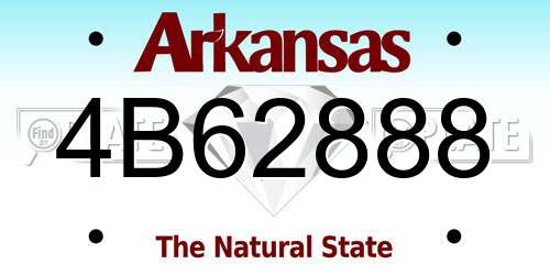 4B62888 Arkansas License Plate