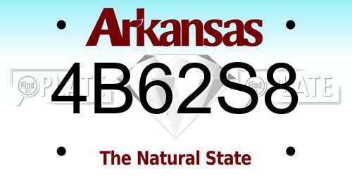 4B62S8 Arkansas License Plate