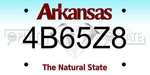 4B65Z8 Arkansas License Plate