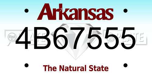 4B67555 Arkansas License Plate