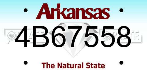 4B67558 Arkansas License Plate