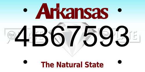 4B67593 Arkansas License Plate