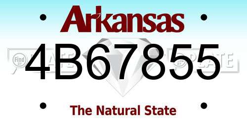 4B67855 Arkansas License Plate