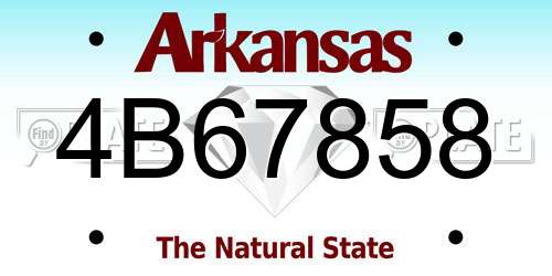 4B67858 Arkansas License Plate