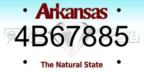 4B67885 Arkansas License Plate