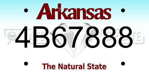4B67888 Arkansas License Plate