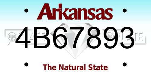 4B67893 Arkansas License Plate
